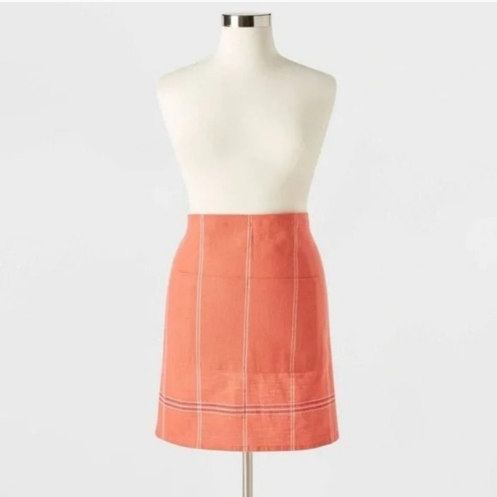 THRESHOLD 100% Cotton Orange Textured Striped Pattern Half Apron 30" x 21"
